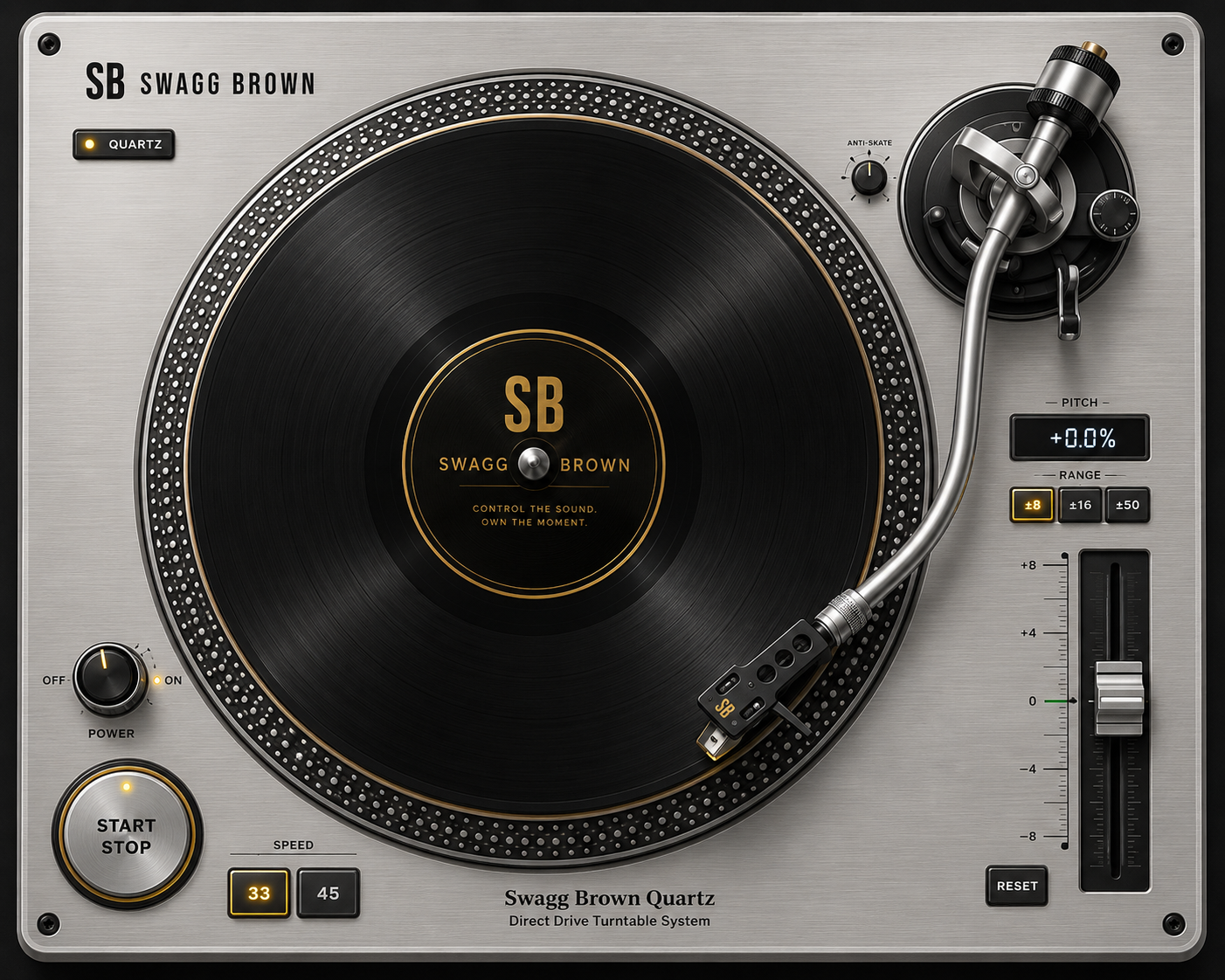 Swagg Brown Quartz direct drive turntable